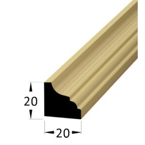 Lišta dřevěná rohová vnitřní 20 x 20 x 2000 mm, borovice/smrk