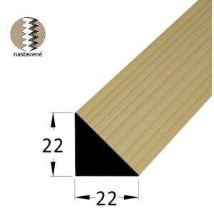 Lišta dřevěná trojúhelníková 22 x 22 x 2400 mm, nastavovaná, smrk