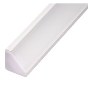 LED profil D10 - rohový, 2m, bílý + mléčný difuzor, šířka led. 11 mm