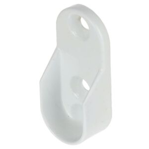 Držák (podpěra) oválné šatní tyče, 30x15 mm, bílá