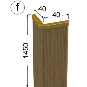 Lišta dřevěná (ochranný roh) 44 x 44 x 1450 mm, fólie dub
