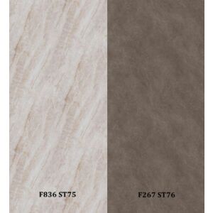 Zádový panel (zástěna) Egger F836 ST75 Mramor Formello bílý /F267 ST76 Kámen Bellisara lávově šedý, 4100x640x9,2