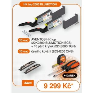 Akční sada BLUM AVENTOS HK top 2500 BLUMOTION – černá Eclipse + dárek