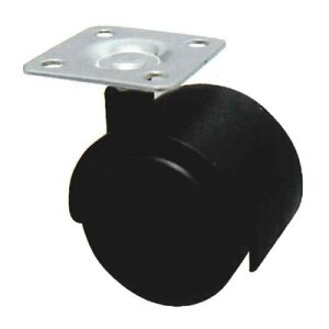 Nábytkové kolečko 40mm, plotnička 38x38x1,5 mm, černá, 30kg