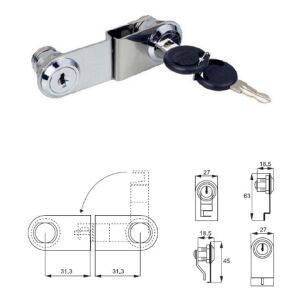 Zámek na sklo Siso - 2 křídla chrom
