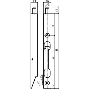 Dveřní zástrč k zafrézování Otlav 25cm, nikl
