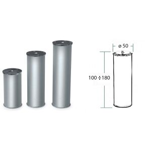 Noha nábytková kulatá, H100/D50, eloxovaný hliník
