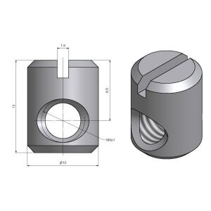 Matice válečková malá M6 10x13mm
