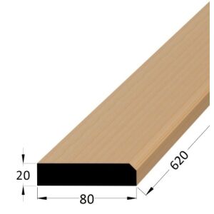 Práh dveřní dřevěný s fazetou, rozměr 20 x 80 x 600 mm, buk