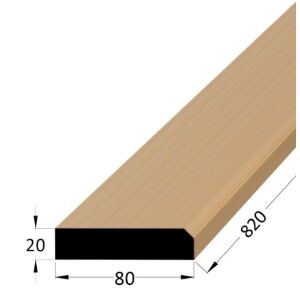 Práh dveřní dřevěný s fazetou, rozměr 20 x 80 x 800 mm, buk
