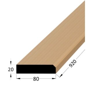 Práh dveřní dřevěný s fazetou, rozměr 20 x 80 x 900 mm, buk