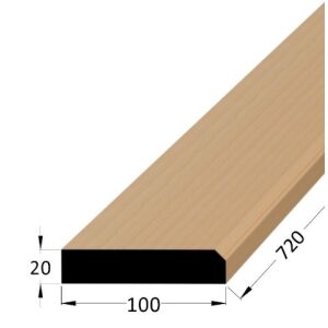 Práh dveřní dřevěný s fazetou, rozměr 20 x 100 x 700 mm, buk