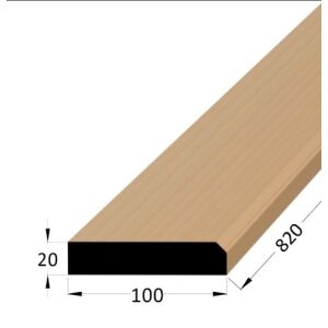 Práh dveřní dřevěný s fazetou, rozměr 20 x 100 x 800 mm, buk