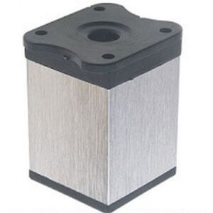 Noha nábytková hranatá, H60/D40x40, imitace nerezové oceli