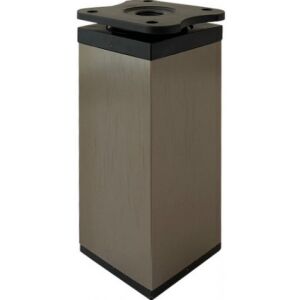 Noha nábytková hranatá, H100/D40x40, imitace nerezové oceli