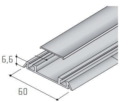 Profil dolní S06NN 3m, stířbrný elox
