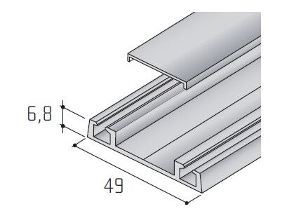 Profil dolní S06N 6m, stířbrný elox