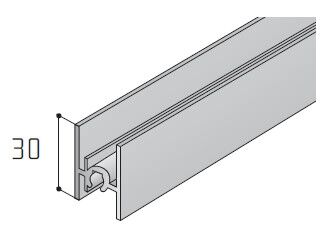 Profil horní + střední S65 2m, stříbrný elox