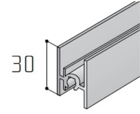 Profil horní + střední S65 4m, stříbrný elox