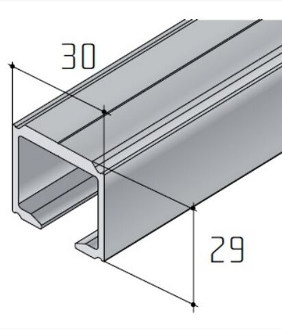 Profil horní hliníkový S40/S80, 2,5m, stříbrný elox