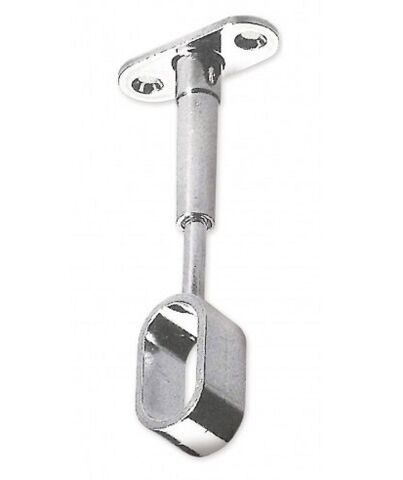 Držák šatní tyče oválný průchozí, chrom