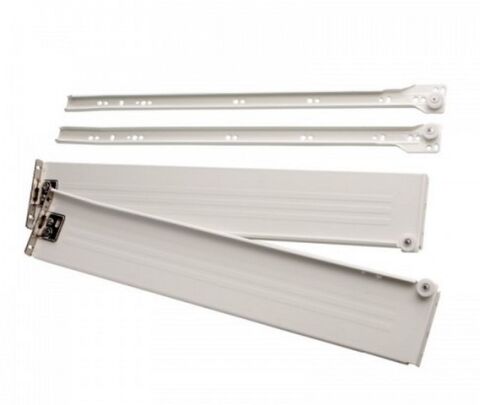 Kolečkový výsuv s bočnicí, 86/550mm, bílý