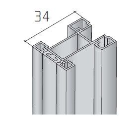 Profil svislý úchytový S15 2,7m + profil svislý krycí 2,7m, stříbrný elox