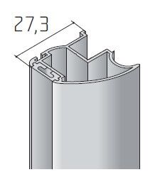 Profil svislý úchytový S17 + profil svislý krycí, 2,7m, stříbrný elox