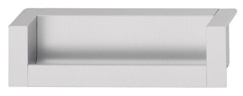 Úchytka zápustná, hliník, koncové krytky, 128mm