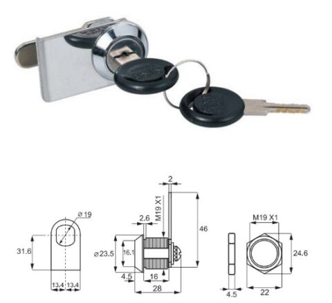 Zámek na sklo Siso - 1 křídlo mosaz
