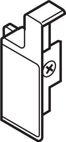 METABOX - M - upevnění čela pro vnitřní zásuvk, bílá, pravá