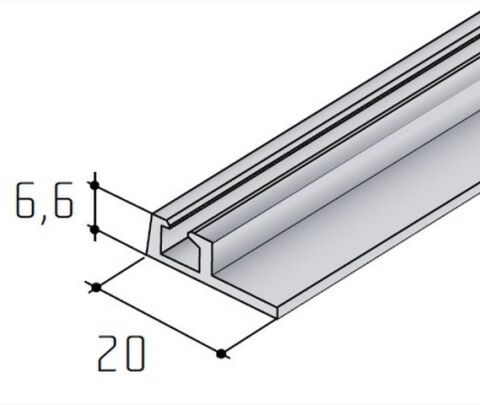 Profil dolní S06N-1 2m, stříbrný elox