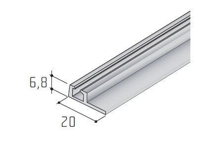 Profil dolní S06N-1 3m, stříbrný elox