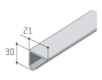 Profil horní jednoduchý hliníkový S20/S30 3m