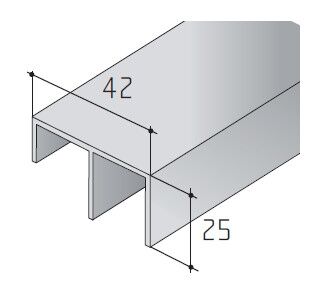 Profil dolní hliníkový S45, 2m, stříbrný elox