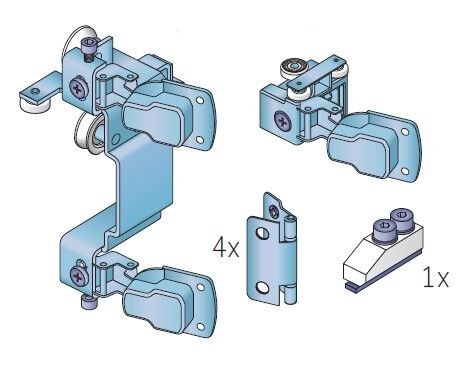 Sada koleček LEVÁ S40SD pro skladací dveře, horní vedení