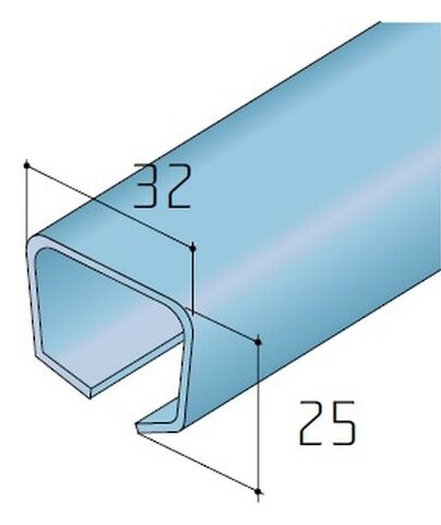 Profil horní ocelový S40/S80, 3m, stříbrný elox