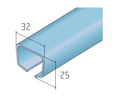 Profil horní ocelový S40/S80, 2m, stříbrný elox