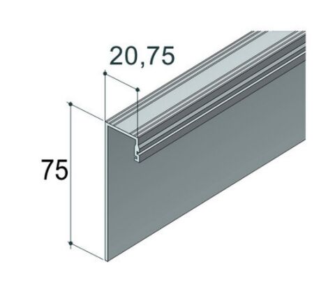 Profil dolní S40SD 2m, pro skladací dveře, stířbrný elox