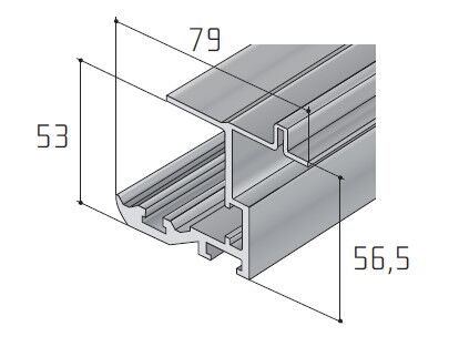 Profil horní hliníkový S45, 3m, stříbrný elox