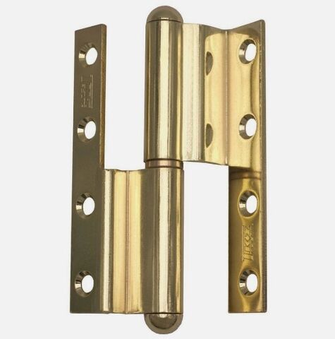 Závěs dveřní lomený TKZ 120, pravý, mosaz