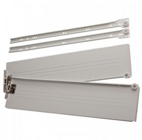 Kolečkový výsuv s bočnicí, 118/550mm, bílý