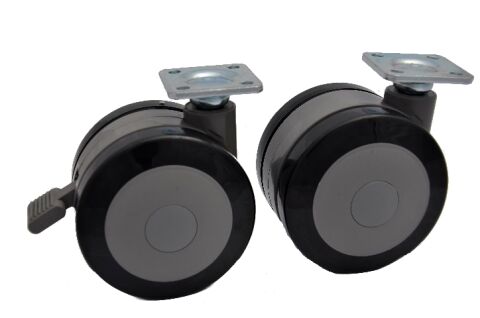 Kolečko nábytkové 75mm velké šedé + brzda