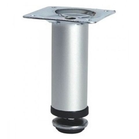 Noha nábytková kulatá, H150/D30, satin nikl