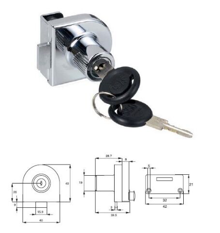 Zámek na 1 sklo Siso 918 chrom