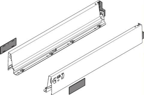 Tandembox Antaro bočnice 550mm, M (83/98mm), šedá