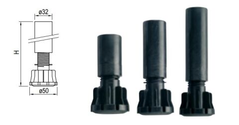 Noha rektifikační REHAU 124 mm + příruba