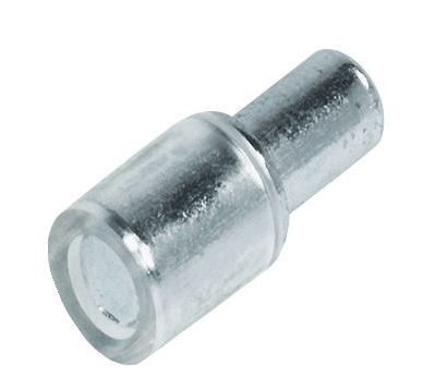 Policová podpěrka, kolíček pro skleněné police s gumičkou 5/5 x 16mm NIKL