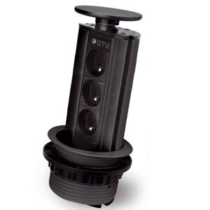 Zásuvka - věž výsuvná 3x220V černá