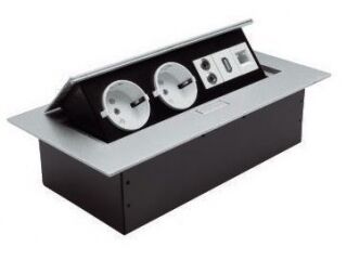 Zásuvka - vestavná 2x230V + USB + internet